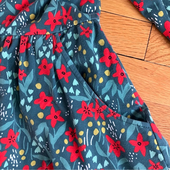 Hanna Andersson Celebration Skater Dress Poinsettia Patch Twirl Holidays 150 12 - Picture 7 of 9